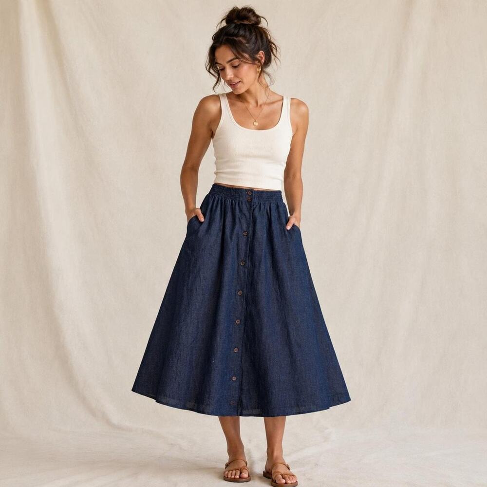 Tumbleweed Vintage Denim Midi Skirt Small